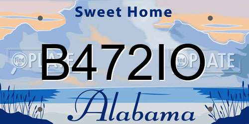 B472IO Alabama License Plate