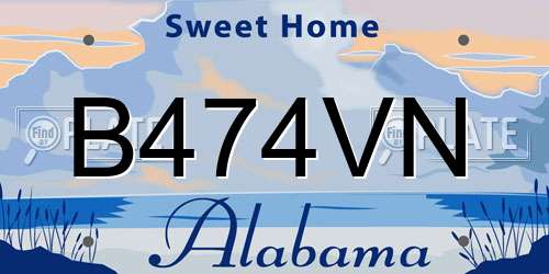 B474VN Alabama License Plate