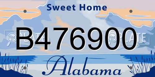 B476900 Alabama License Plate
