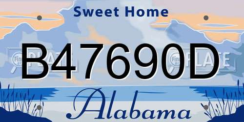 B47690D Alabama License Plate