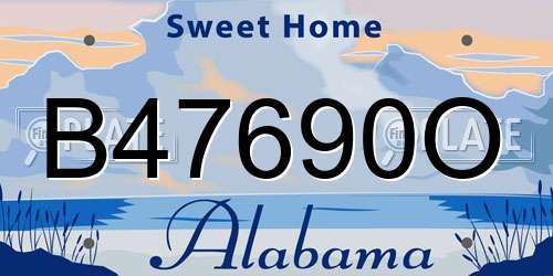 B47690O Alabama License Plate