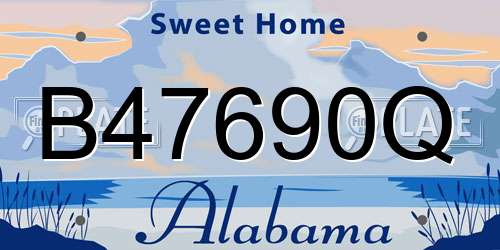 B47690Q Alabama License Plate