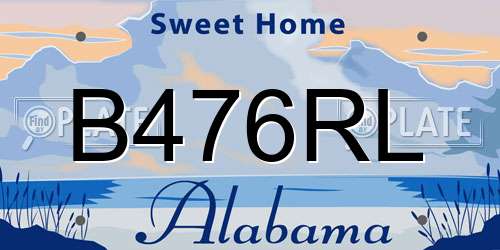 B476RL Alabama License Plate