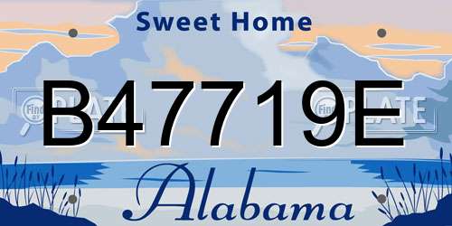 B47719E Alabama License Plate