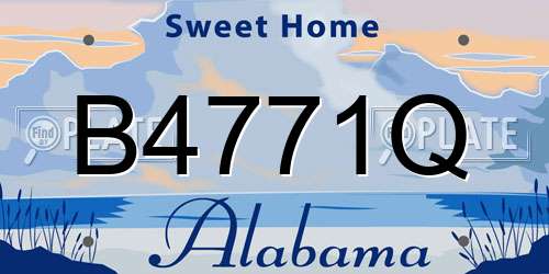B4771Q Alabama License Plate