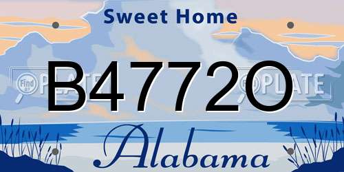 B4772O Alabama License Plate
