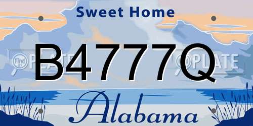 B4777Q Alabama License Plate