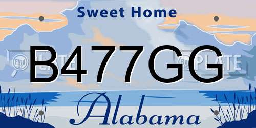 B477GG Alabama License Plate