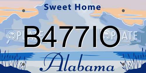 B477IO Alabama License Plate