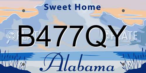B477QY Alabama License Plate
