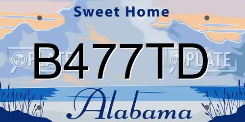 B477TD Alabama License Plate