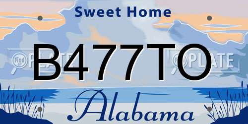 B477TO Alabama License Plate
