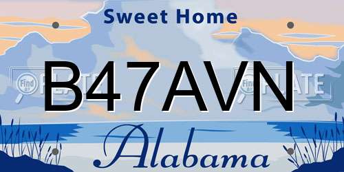 B47AVN Alabama License Plate