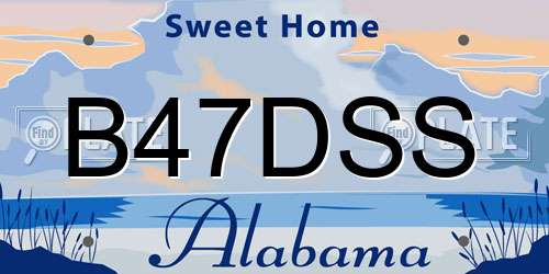 B47DSS Alabama License Plate