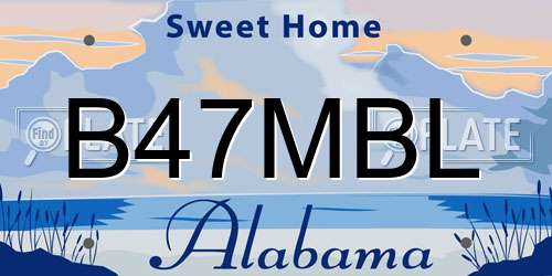B47MBL Alabama License Plate