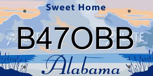 B47OBB Alabama License Plate
