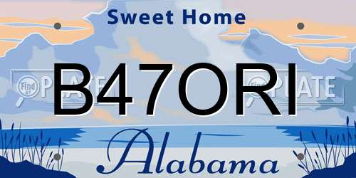 B47ORI Alabama License Plate