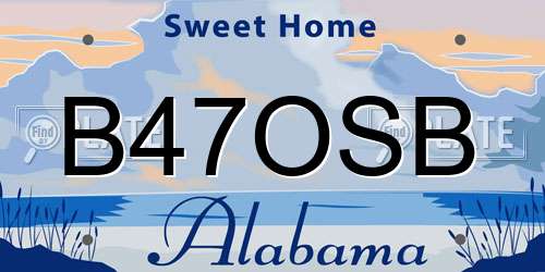 B47OSB Alabama License Plate
