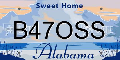B47OSS Alabama License Plate