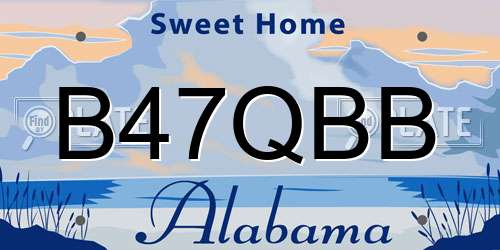 B47QBB Alabama License Plate