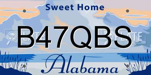 B47QBS Alabama License Plate
