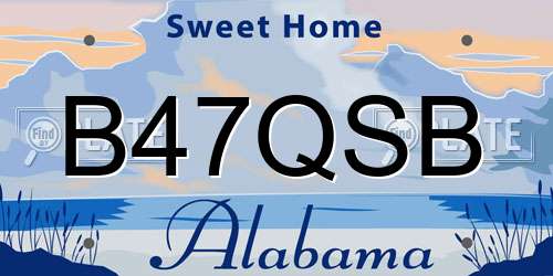 B47QSB Alabama License Plate