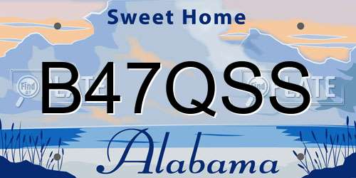 B47QSS Alabama License Plate