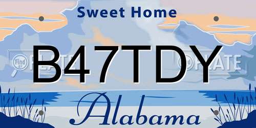 B47TDY Alabama License Plate