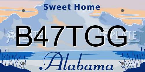 B47TGG Alabama License Plate