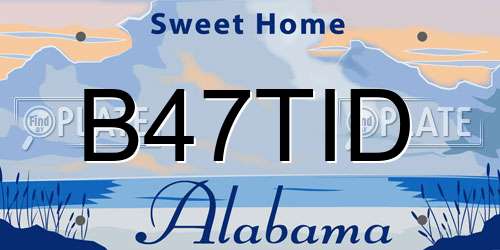 B47TID Alabama License Plate