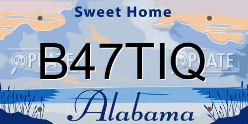 B47TIQ Alabama License Plate