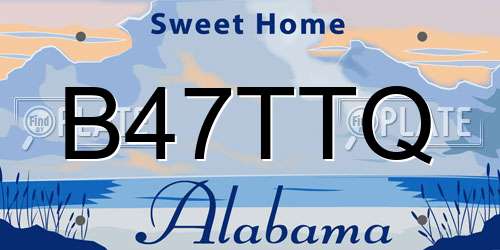 B47TTQ Alabama License Plate