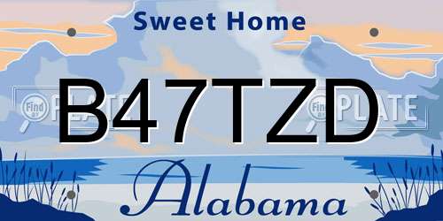 B47TZD Alabama License Plate