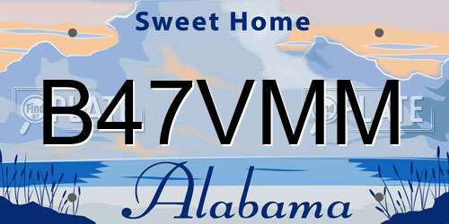 B47VMM Alabama License Plate