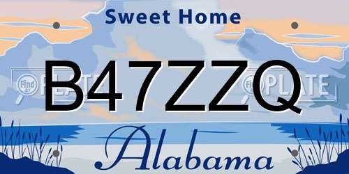 B47ZZQ Alabama License Plate