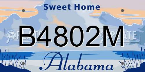 B4802M Alabama License Plate