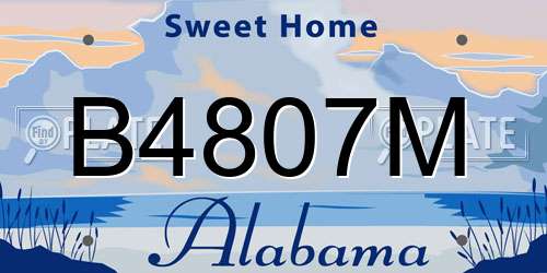 B4807M Alabama License Plate