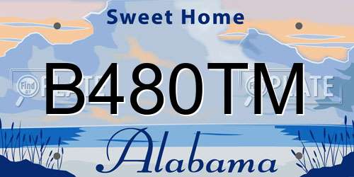 B480TM Alabama License Plate