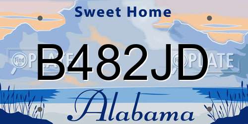 B482JD Alabama License Plate
