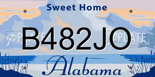 B482JO Alabama License Plate