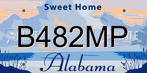 B482MP Alabama License Plate