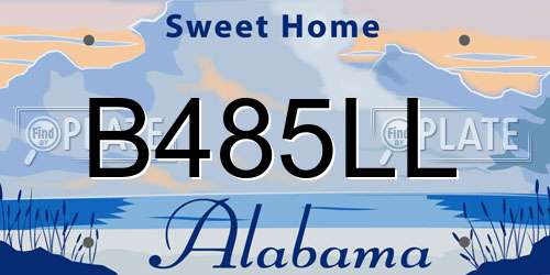 B485LL Alabama License Plate