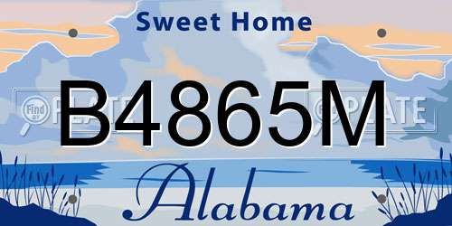 B4865M Alabama License Plate
