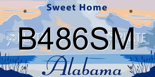 B486SM Alabama License Plate