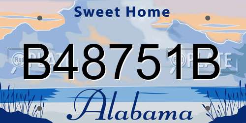 B48751B Alabama License Plate