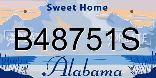 B48751S Alabama License Plate
