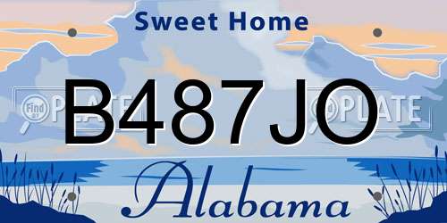 B487JO Alabama License Plate