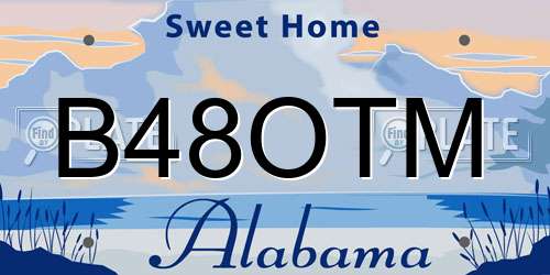 B48OTM Alabama License Plate