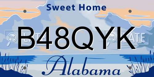 B48QYK Alabama License Plate