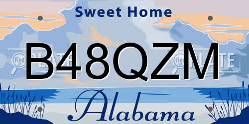 B48QZM Alabama License Plate